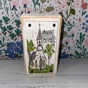 Baxter & Me - Shelf Sitter Wooden Block with Church Design